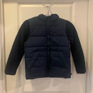 Boys coat with removable puffer vest and fleece jacket sz M / 8